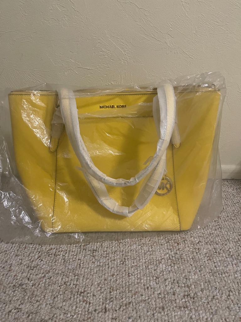 Michael Kors Bright Yellow Ciara Citrus Leather Tote